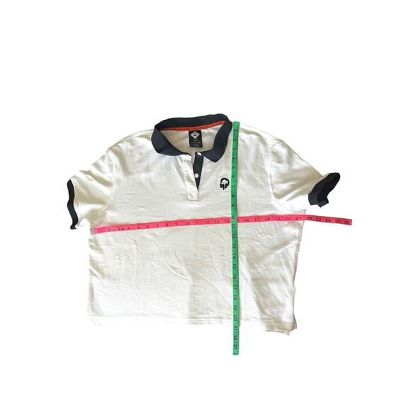 REI + Outdoor Afro Medium Women's Cropped White Polo Shirt With Black Collar - Picture 7 of 7